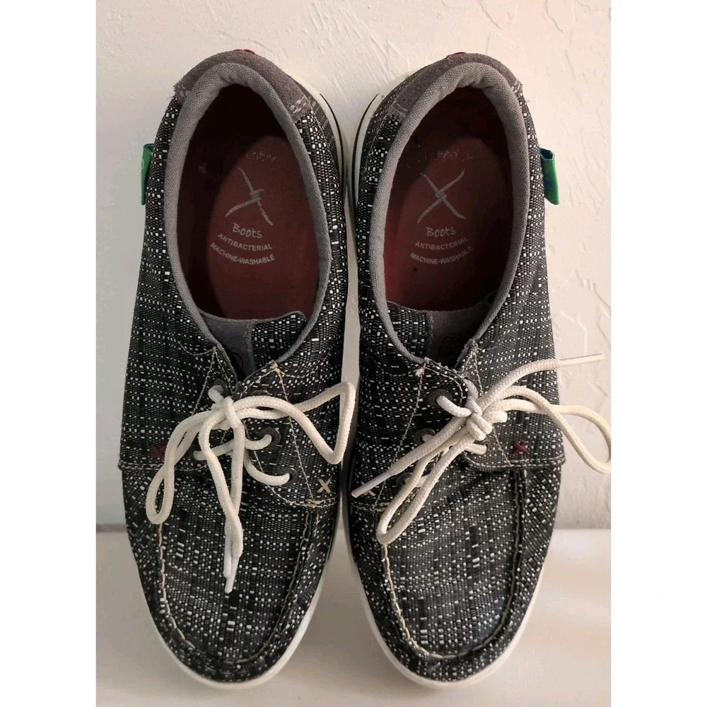 Twisted X Men's Boat Shoe  Moccasins with an‎ ecoTWX Tweed Upper Size 10M